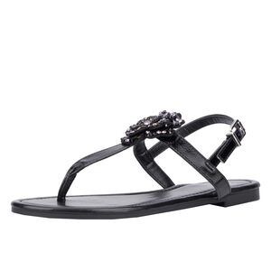 NY & C Women's Ailis T-Strap Sandal Black 10